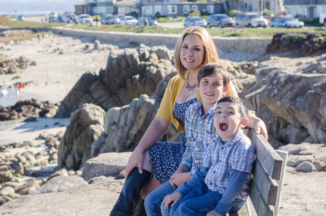 Mother's Day Oceanview portraits - Mom and 2 Boys - Pacfic Grove - Monterey County - Fotofroggy Photography