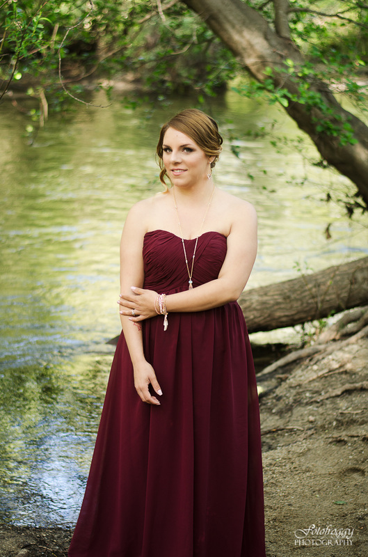 Maroon gown outdoor portrait session, Garland Ranch, CA, Fotofroggy Photography