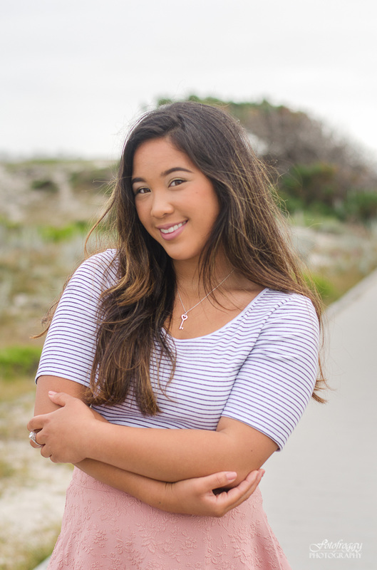 Cute arms crossed senior girl portrait at Asilomar, Pacific Grove Fotofroggy Photography 