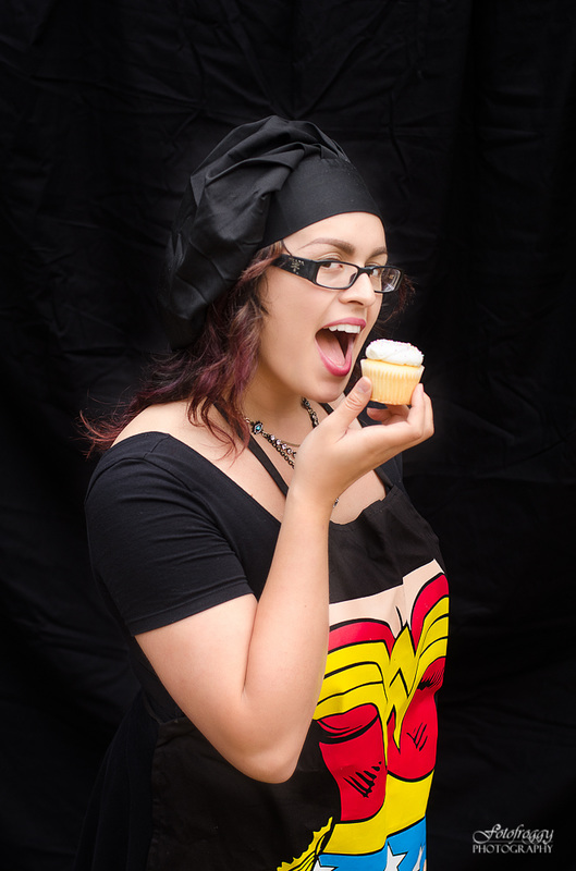 Giving Into Cyn - YouTube - Headshots by Fotofroggy Photograph eating cupcake